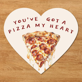 Pegatina En Forma De Corazón Pizza Mi Corazón Divertido Día de San Valentín