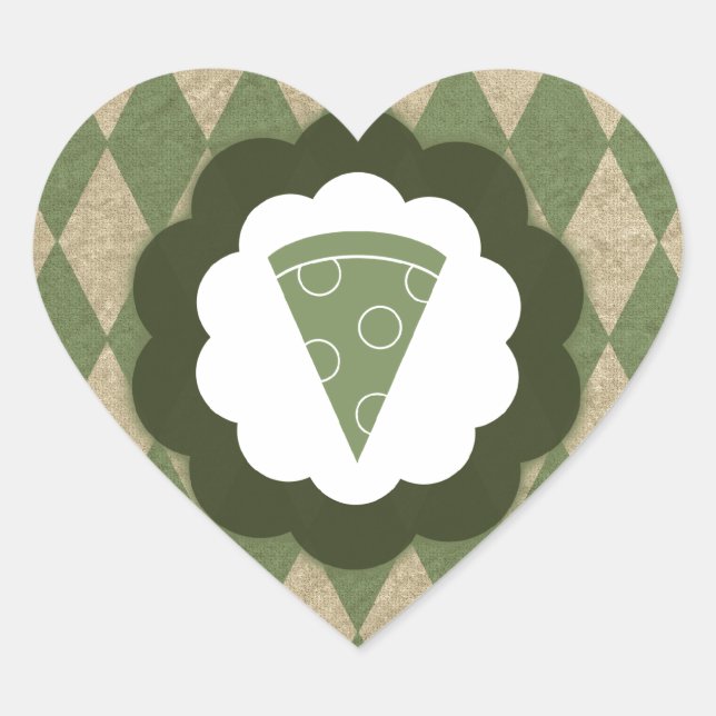 Pegatina En Forma De Corazón pizzería (Anverso)