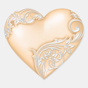 Pegatina En Forma De Corazón Placa de desplazamiento del corazón con blanco