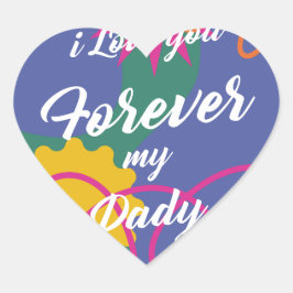 Pegatina En Forma De Corazón Plantilla de feliz día de los padres