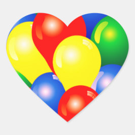 Pegatina En Forma De Corazón Plantilla de fiesta de cumpleaños de globos de col