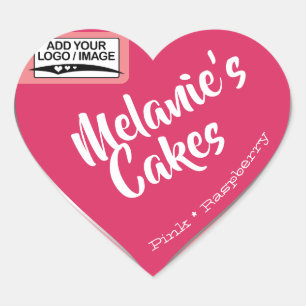 Pegatina En Forma De Corazón Plantilla de logotipo de empaque de pasteles de fr