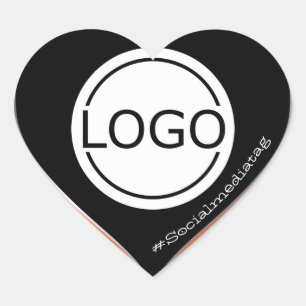 Pegatina En Forma De Corazón Plantilla de logotipo Empaquetado de Personalizado