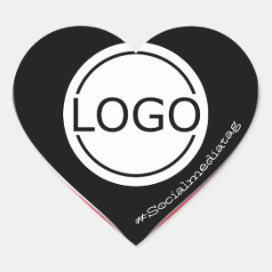 Pegatina En Forma De Corazón Plantilla de logotipo Empaquetado de Personalizado