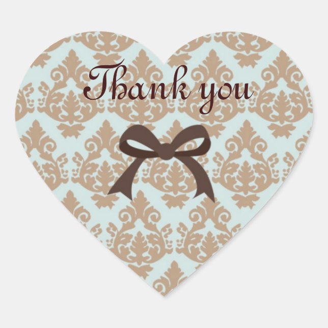 Pegatina En Forma De Corazón plantilla de pegatina de agradecimiento (Anverso)