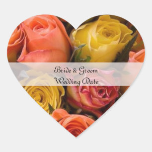 Pegatina En Forma De Corazón Plantilla de pegatinas de casamiento cardíaco pers