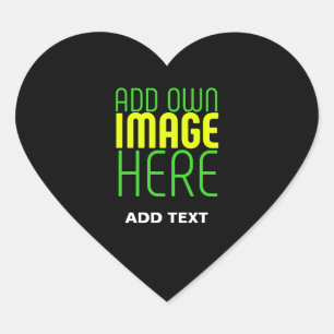 PEGATINA EN FORMA DE CORAZÓN PLANTILLA DE TEXTO DE IMAGEN NEGRA SENCILLA EDITAB