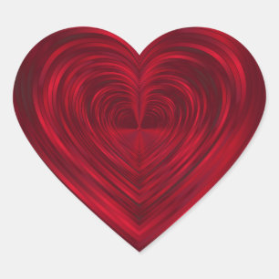 Pegatina En Forma De Corazón Plantilla en blanco de psicodelia roja para crear 