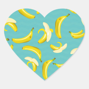 Pegatina En Forma De Corazón Plátanos