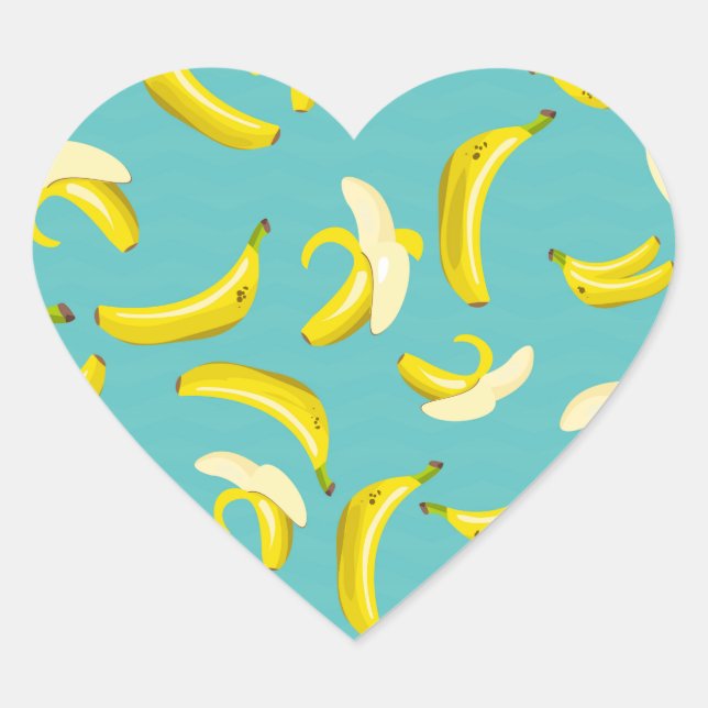 Pegatina En Forma De Corazón Plátanos (Anverso)