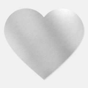 Pegatina En Forma De Corazón Plateado-Metálico
