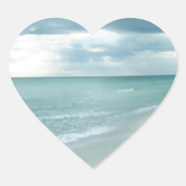 Pegatina En Forma De Corazón Playa de Florida (Anverso)