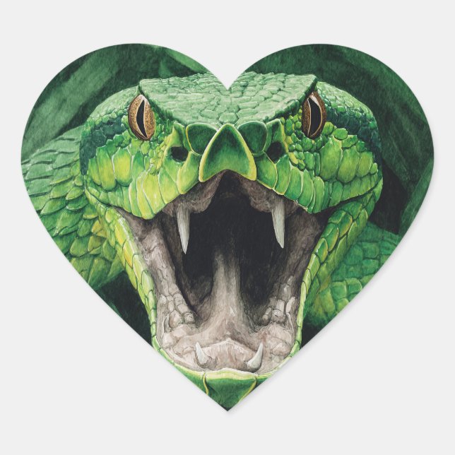 Pegatina En Forma De Corazón Poder Primal 008 – Serpiente (Anverso)
