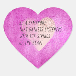Pegatina En Forma De Corazón Poema de Cadenas de Corazón Rosa