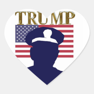 PEGATINA EN FORMA DE CORAZÓN POLICÍA PARA TRUMP
