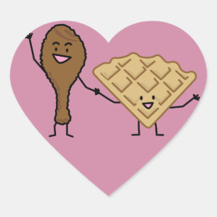 Pegatina En Forma De Corazón Pollo y galletas americanos y el cocinar