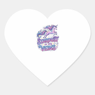 Pegatina En Forma De Corazón Polvo de Estrellas de Unicornio en Mis Venas Regal