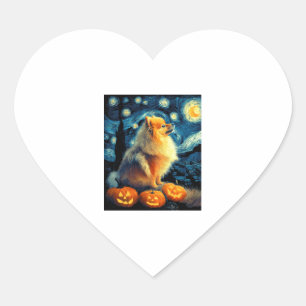 Pegatina En Forma De Corazón Pomerania Perros amantes de la pintura de la estre