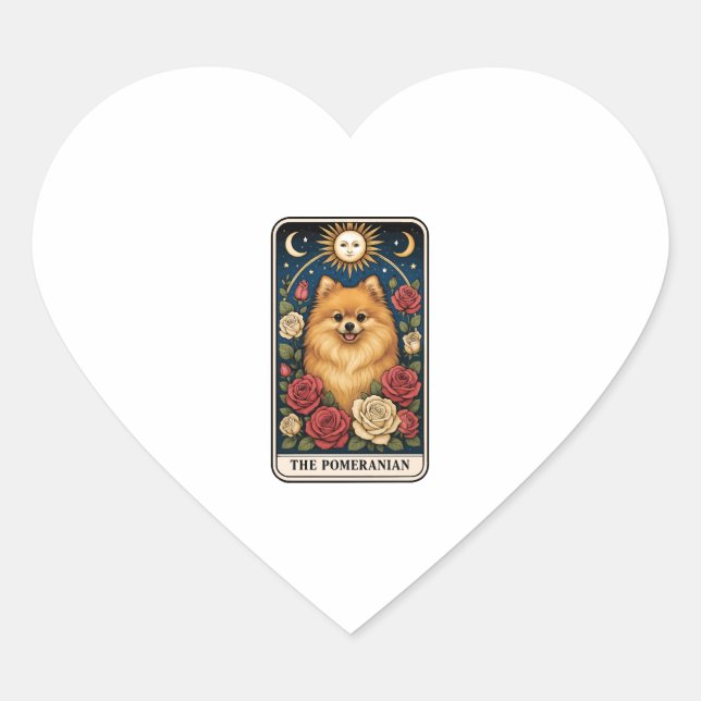Pegatina En Forma De Corazón Pomeranian (Anverso)