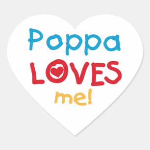 Pegatina En Forma De Corazón Poppa me ama camisetas y regalos