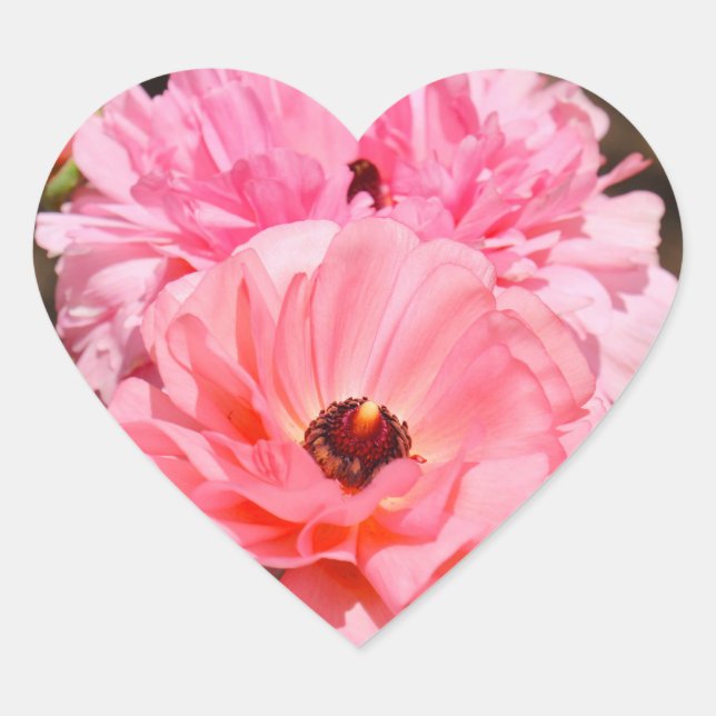 Pegatina En Forma De Corazón Popping in Pink  (Anverso)