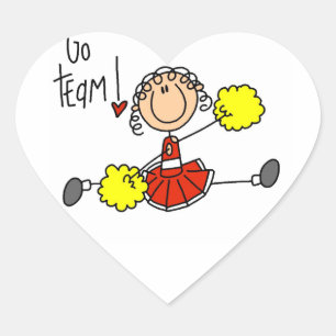 Pegatina En Forma De Corazón Porrista del Equipo Rojo Go