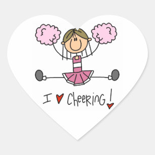 Pegatina En Forma De Corazón Porrista Rosa