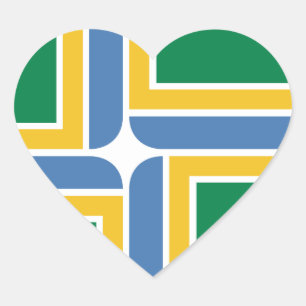 Pegatina En Forma De Corazón Portland, Bandera de Oregón
