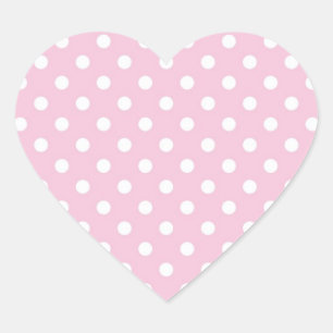 Pegatina En Forma De Corazón Pos de polka en pegatina de fondo rosa dulce