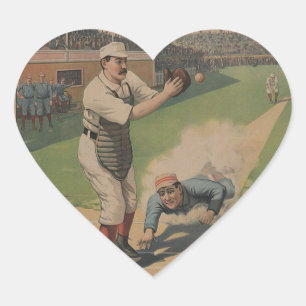 Pegatina En Forma De Corazón Poster de béisbol