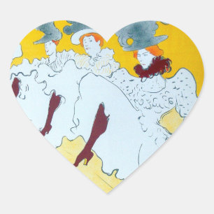 Pegatina En Forma De Corazón Póster de Toulouse Lautrec Bailarina Amarilla
