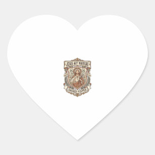 Pegatina En Forma De Corazón Póster Sagrado Art Nouveau Jesús Póster Sagrado Ar