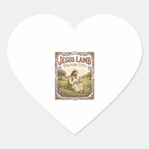 Pegatina En Forma De Corazón Prado de Cordero de Jesús Lindos Prado de Cordero 