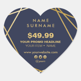Pegatina En Forma De Corazón Precio Minimalista moderno de marketing promociona