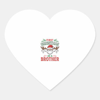 Pegatina En Forma De Corazón Primer Navidad como un hermano Santa Gnome