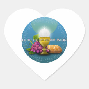 Pegatina En Forma De Corazón Primera Santa Comunión - 1