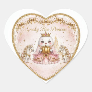Pegatina En Forma De Corazón Princesa Coquette Spooky Boo Halloween