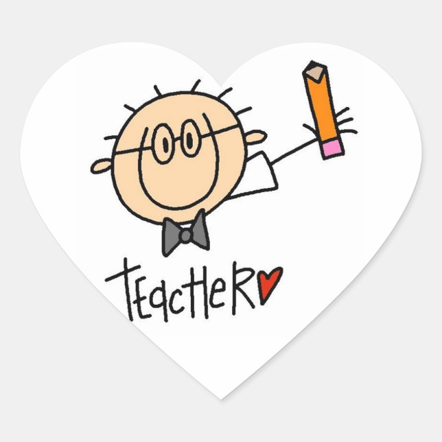 Pegatina En Forma De Corazón Profesor (Anverso)