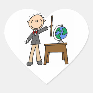 Pegatina En Forma De Corazón Profesor Con Globo