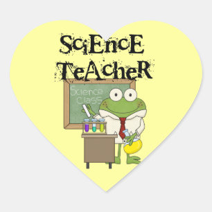 Pegatina En Forma De Corazón Profesora de Ciencia de Frog