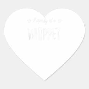 Pegatina En Forma De Corazón Propiedad Whippet Divertida Perro Mamá Regalo Idea