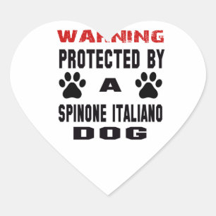 Pegatina En Forma De Corazón Protegido Por Un Perro Italiano Spinone