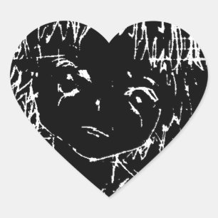 Pegatina En Forma De Corazón proyecto negro diario del manga del animado
