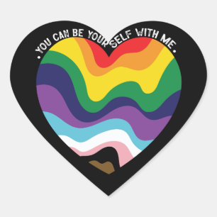 Pegatina En Forma De Corazón Puedes ser tú mismo conmigo LGBT Transexual Gay
