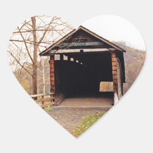 Pegatina En Forma De Corazón Puente cubierto