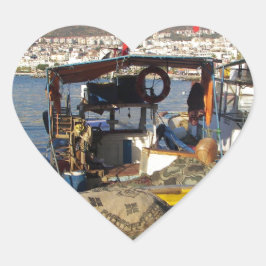 Pegatina En Forma De Corazón Puerto pesquero de Kusadasi
