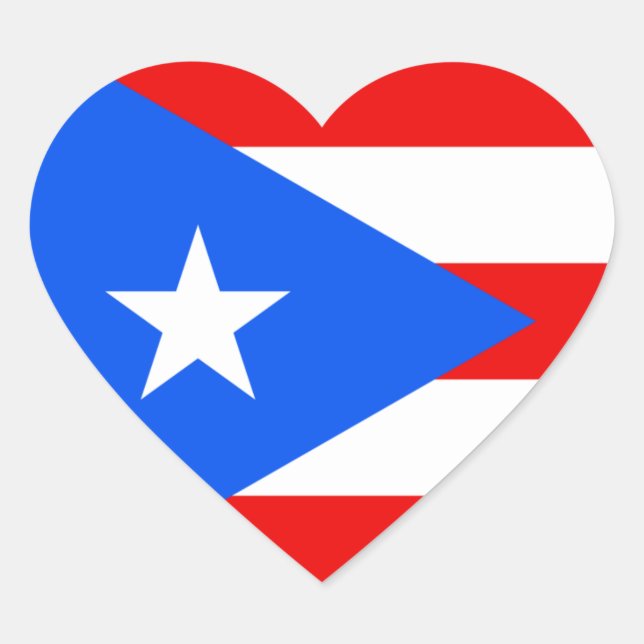 Pegatina En Forma De Corazón puerto rico (Anverso)