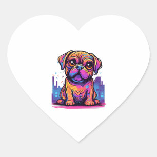 Pegatina En Forma De Corazón Pug Lover, dueño de Pug,
