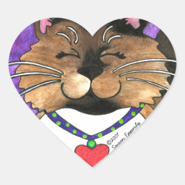 Pegatina En Forma De Corazón Punto de foco de foco suave siamés Fluffy Ragdoll 