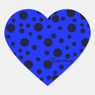 Pegatina En Forma De Corazón Punto de polka negro simple moderno sobre el patró